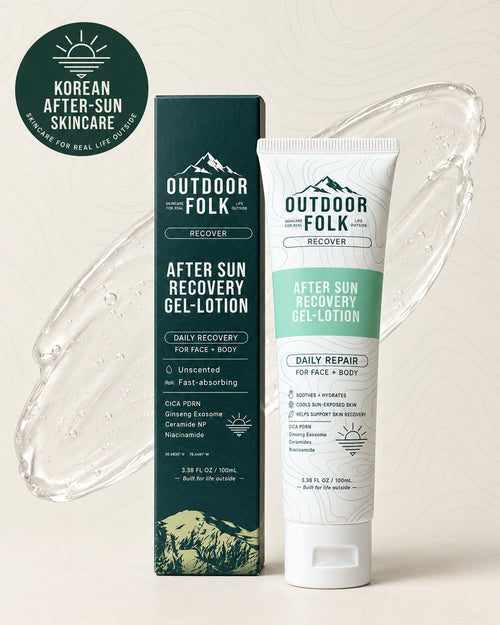 After Sun Recovery Gel Lotion tube and box by Outdoor Folk